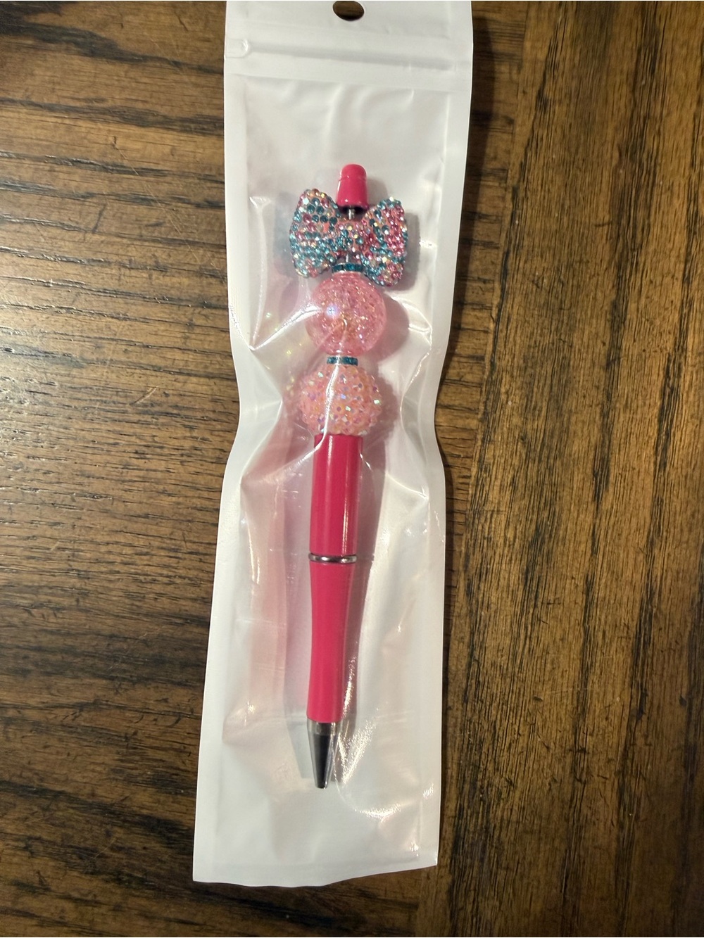 Pink Decorative Bow Pen Rhinestone